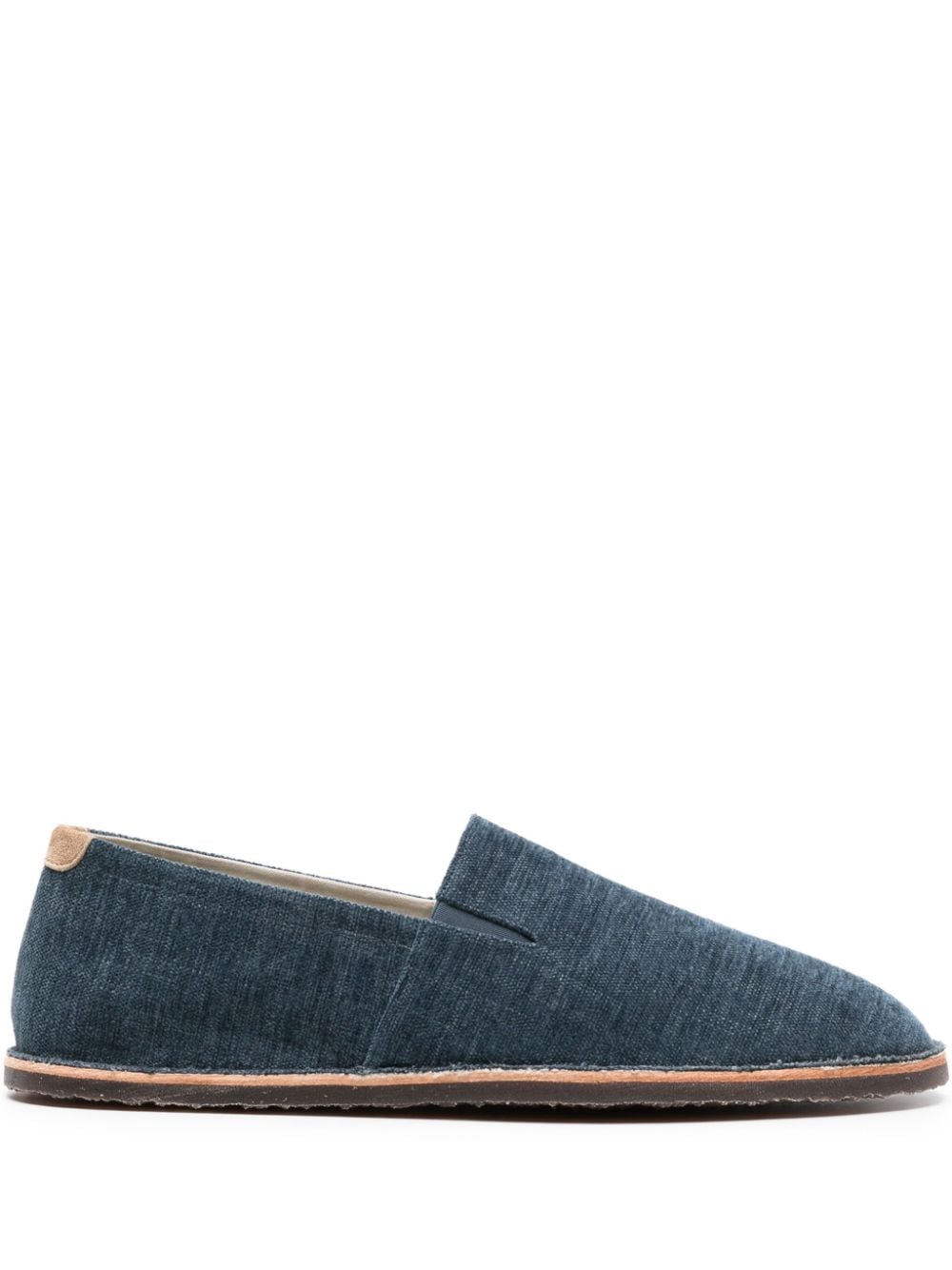 Brunello Cucinelli slip-on twill loafers - Blue von Brunello Cucinelli