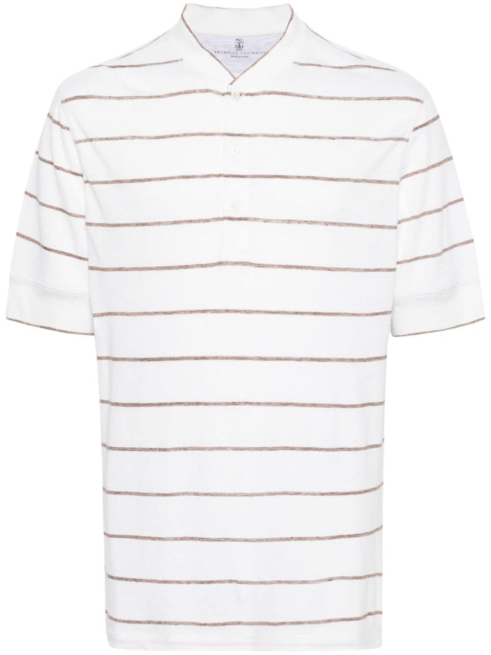 Brunello Cucinelli stiped-print T-shirt - Neutrals von Brunello Cucinelli