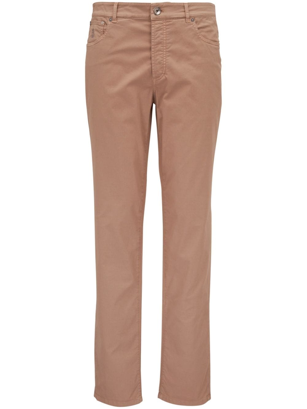 Brunello Cucinelli straight-leg cotton trousers - Brown von Brunello Cucinelli