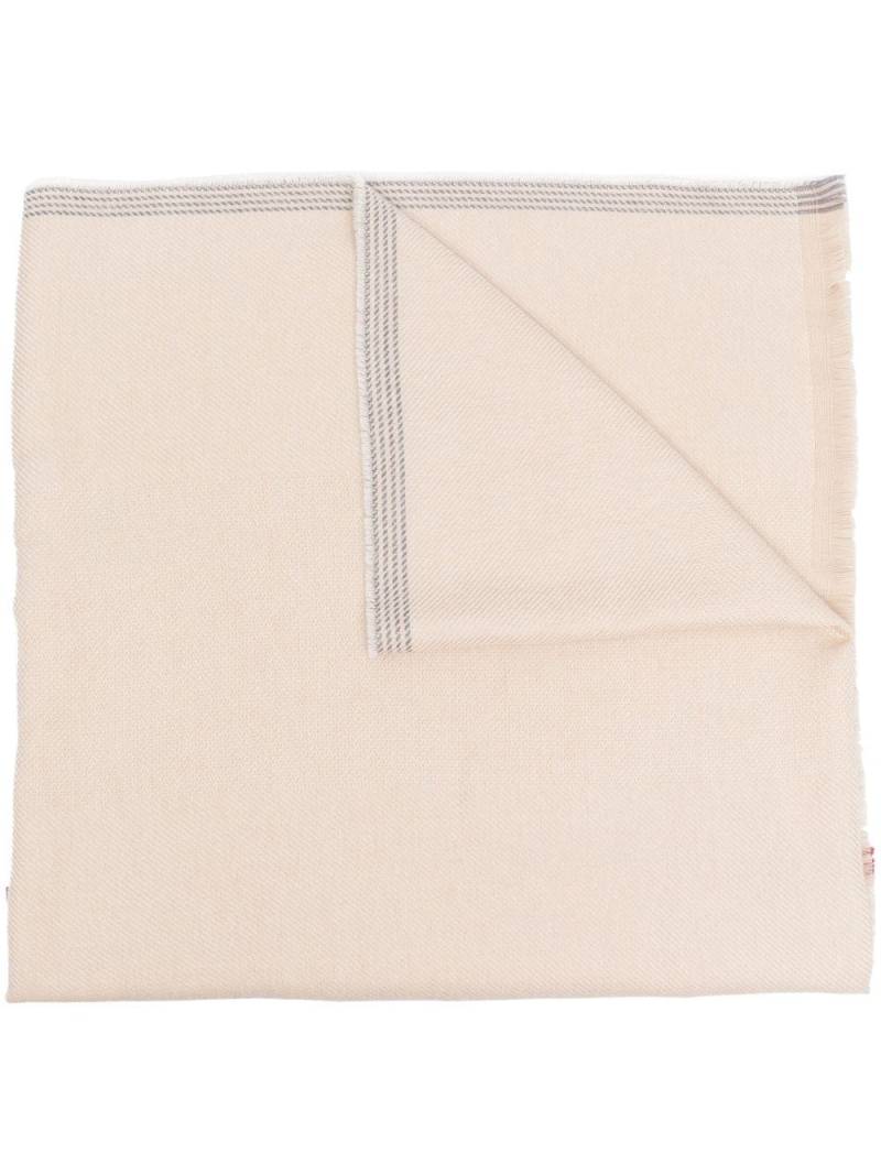 Brunello Cucinelli stripe-detail silk scarf - Neutrals von Brunello Cucinelli