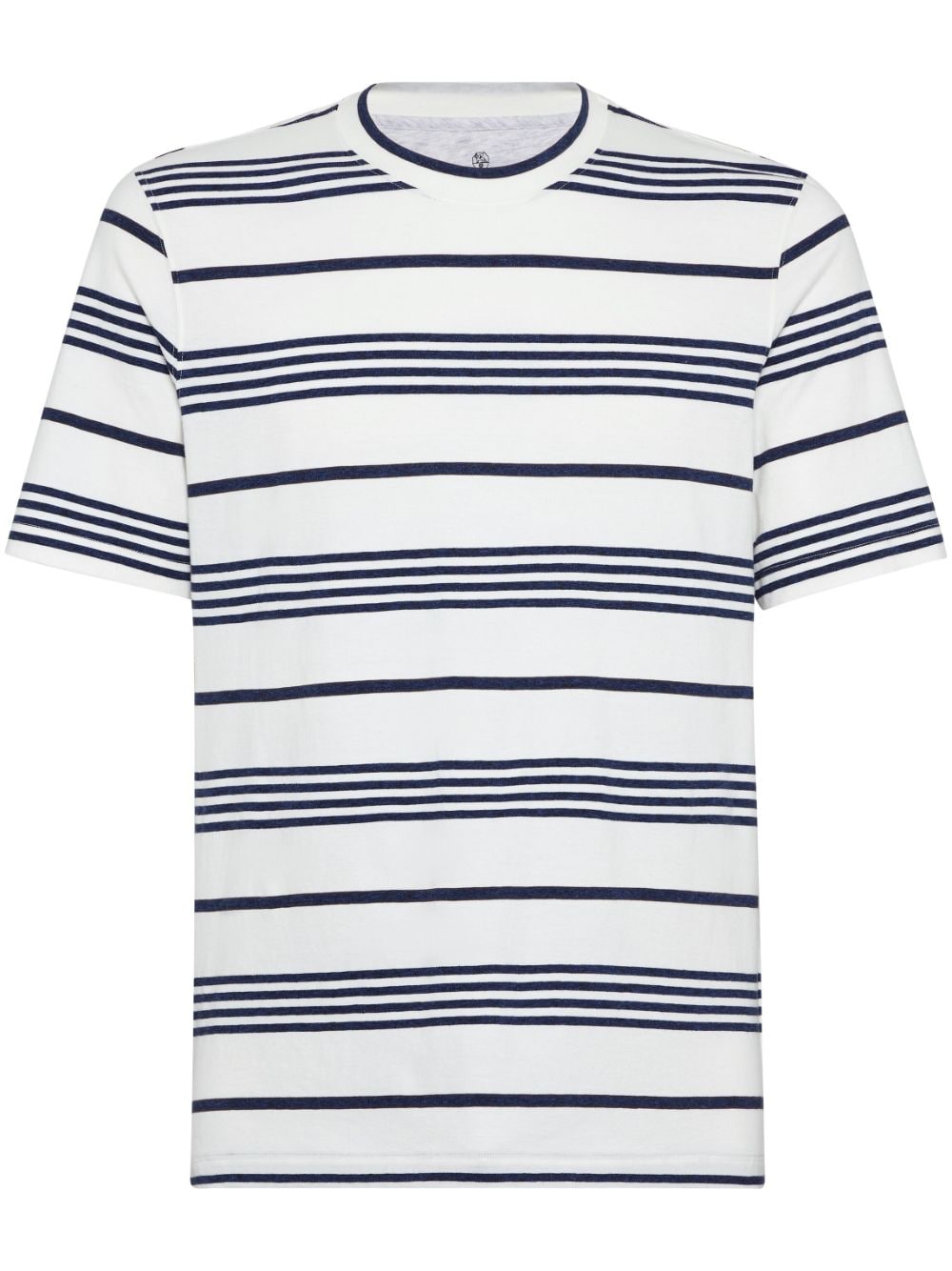 Brunello Cucinelli striped cotton T-shirt - White von Brunello Cucinelli