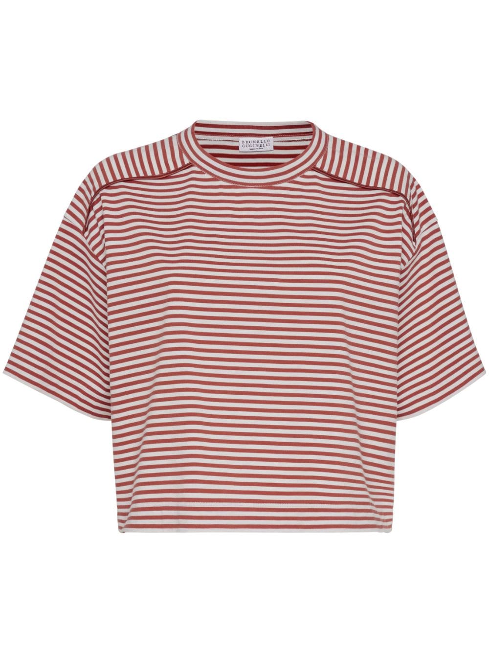 Brunello Cucinelli striped cotton T-shirt - White von Brunello Cucinelli