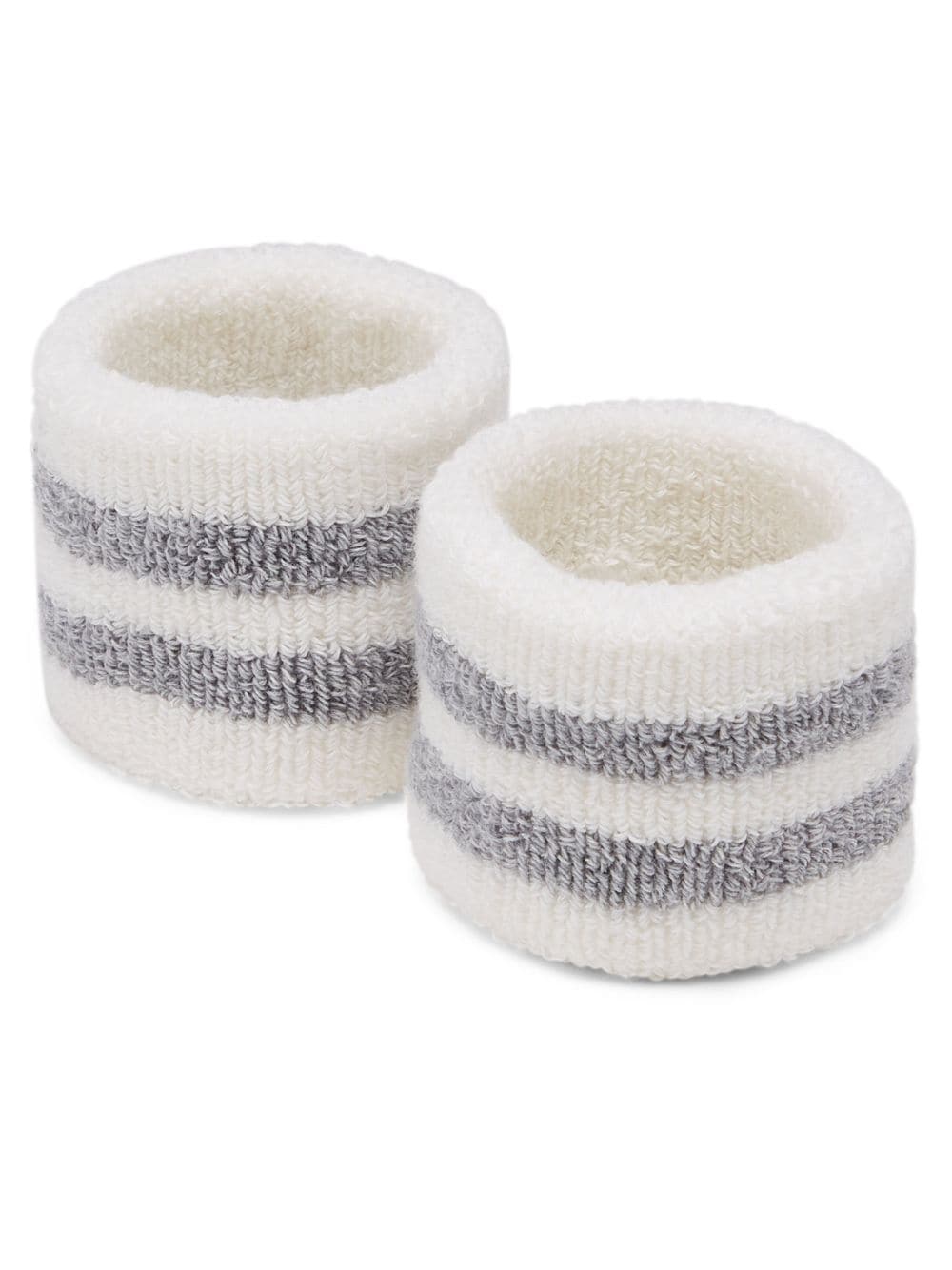 Brunello Cucinelli striped cotton cuffs - White von Brunello Cucinelli