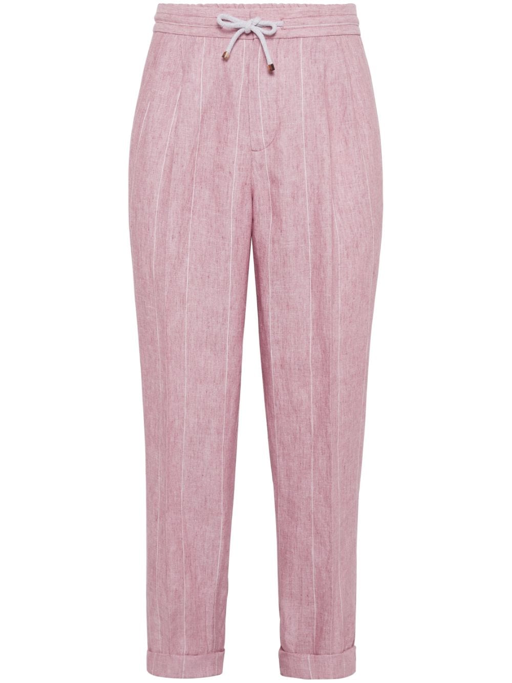 Brunello Cucinelli striped linen trousers - Pink von Brunello Cucinelli