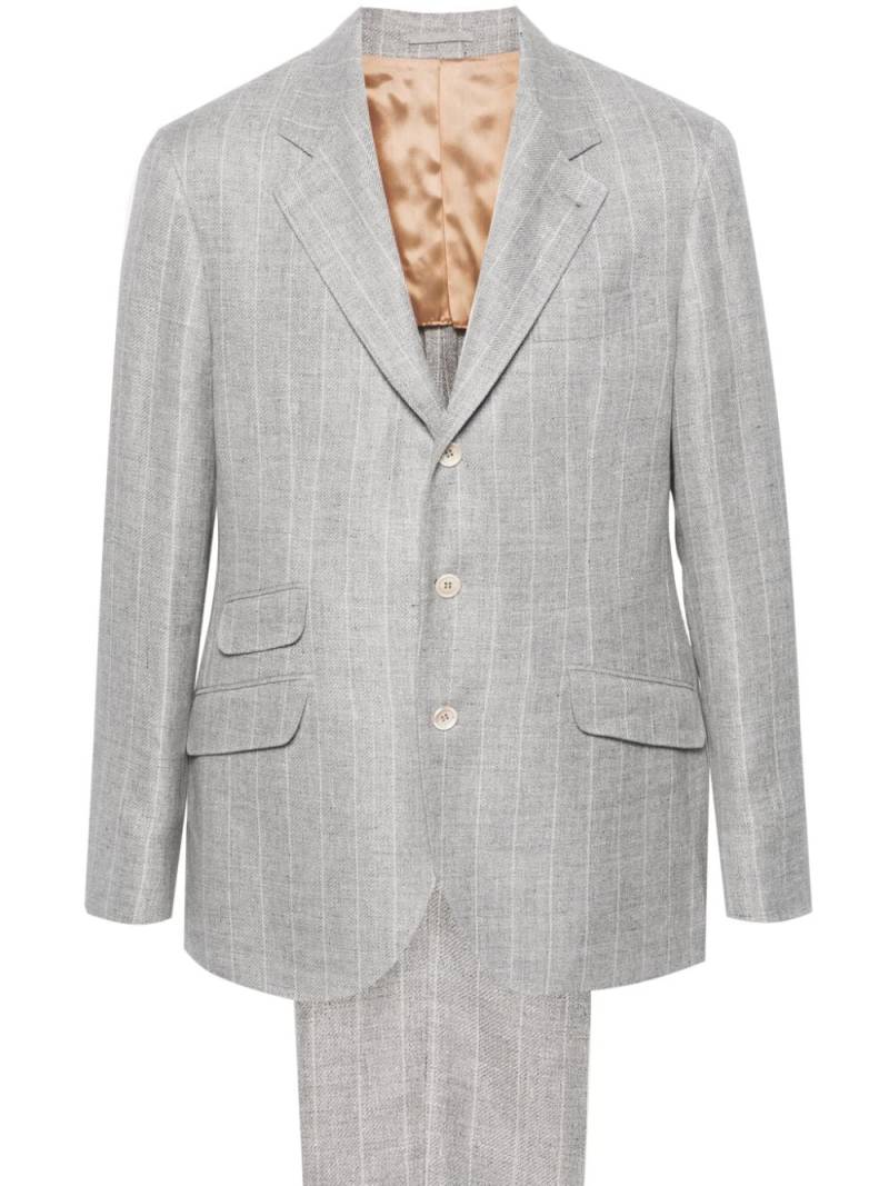 Brunello Cucinelli striped single-breasted suit - Grey von Brunello Cucinelli