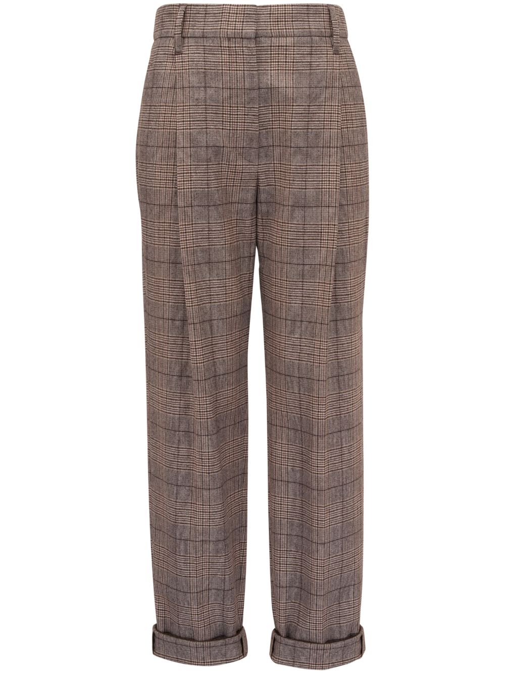 Brunello Cucinelli tailored check-pattern trousers - Brown von Brunello Cucinelli