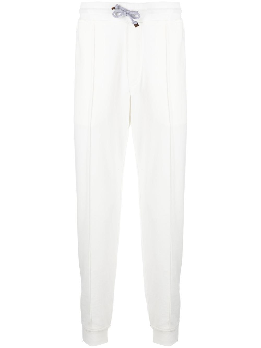 Brunello Cucinelli tapered cotton track pants - White von Brunello Cucinelli