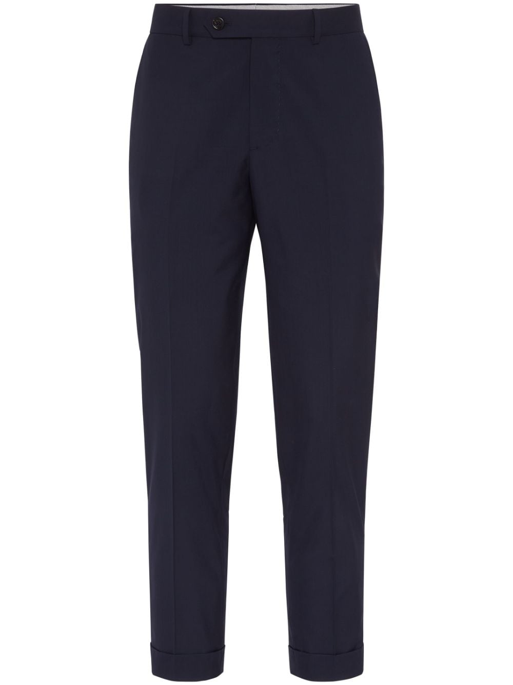 Brunello Cucinelli tapered-leg wool trousers - Blue von Brunello Cucinelli