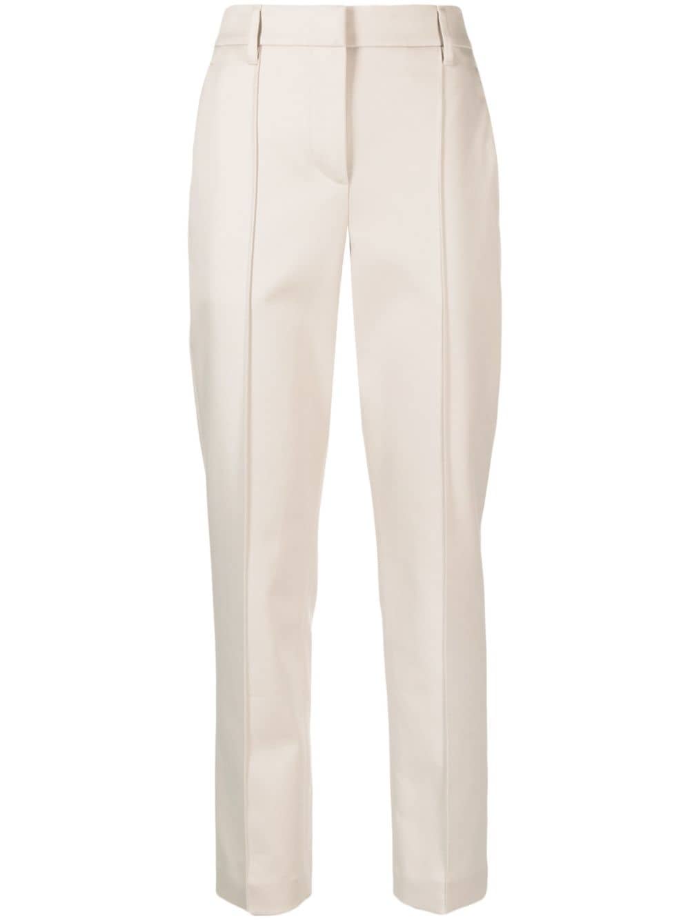 Brunello Cucinelli tapered stretch-cotton trousers - Neutrals von Brunello Cucinelli