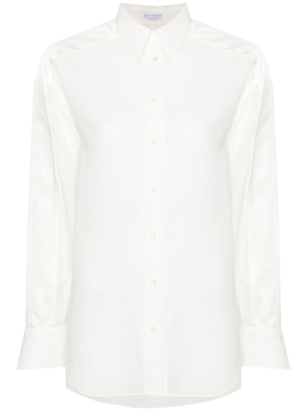 Brunello Cucinelli twill cotton shirt - White von Brunello Cucinelli