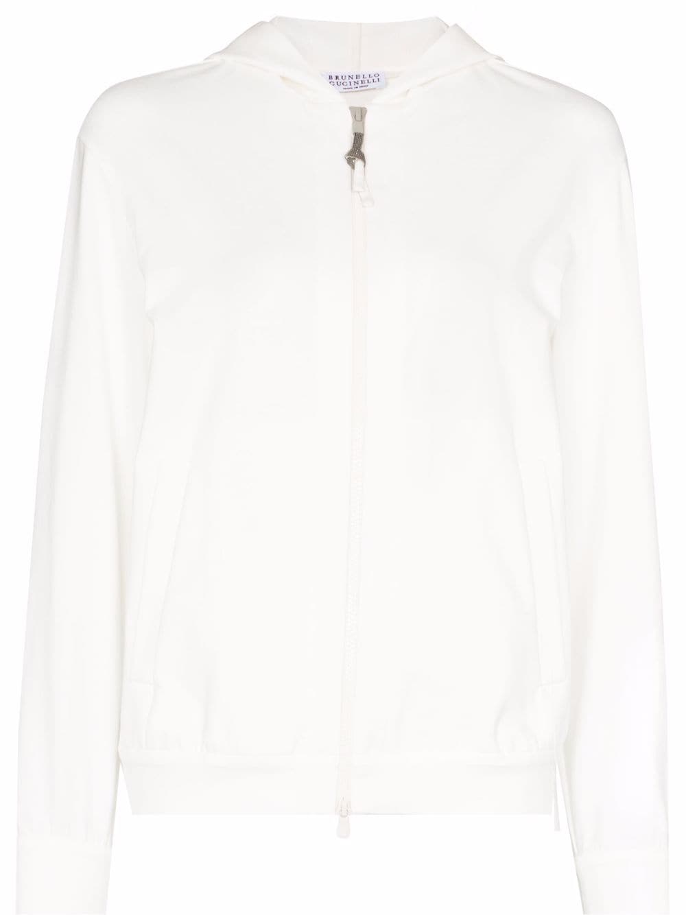 Brunello Cucinelli two-way zip-up hoodie - White von Brunello Cucinelli