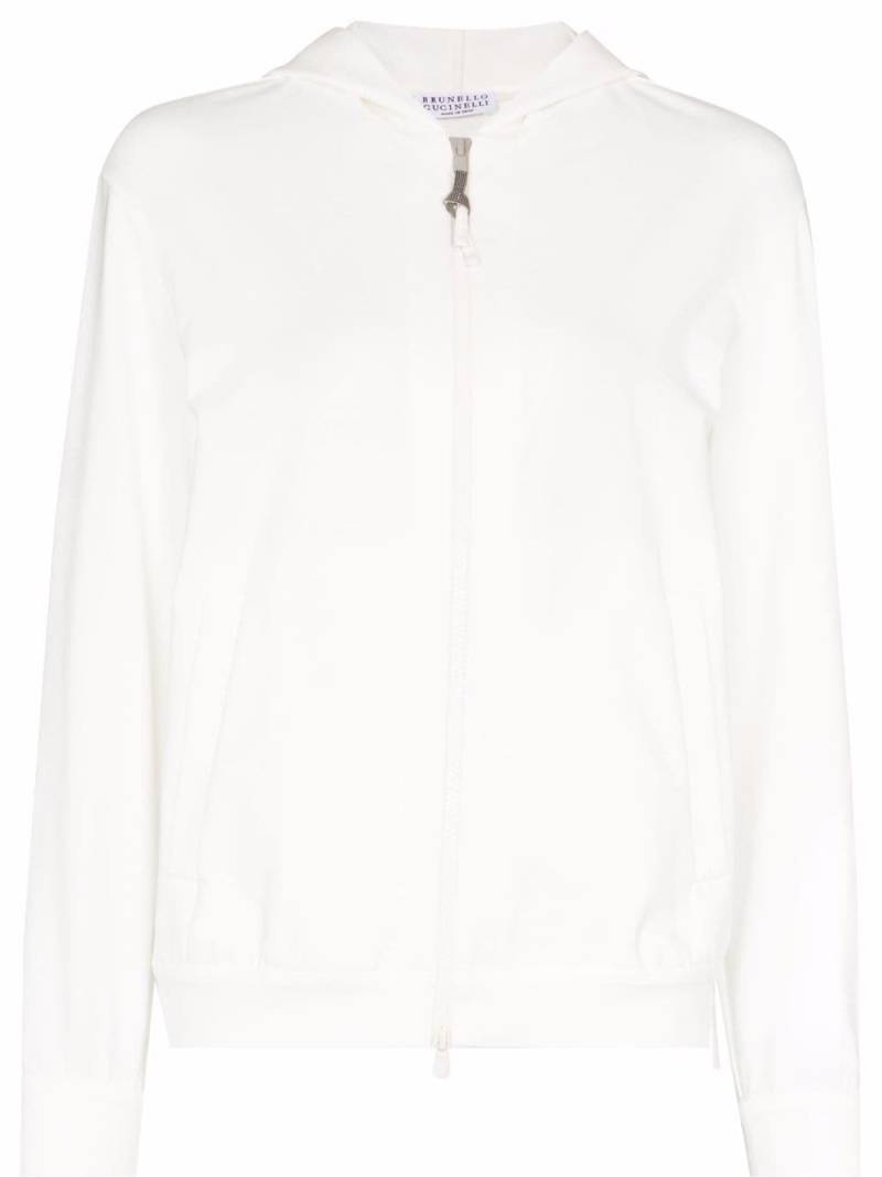 Brunello Cucinelli two-way zip-up hoodie - White von Brunello Cucinelli