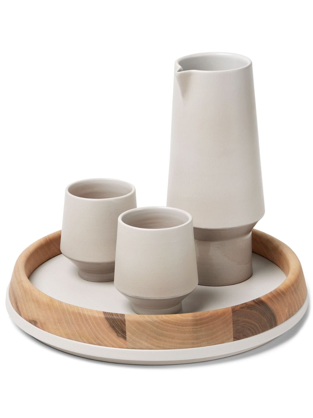 Brunello Cucinelli wood-tray ceramic cup (set of three) - White von Brunello Cucinelli