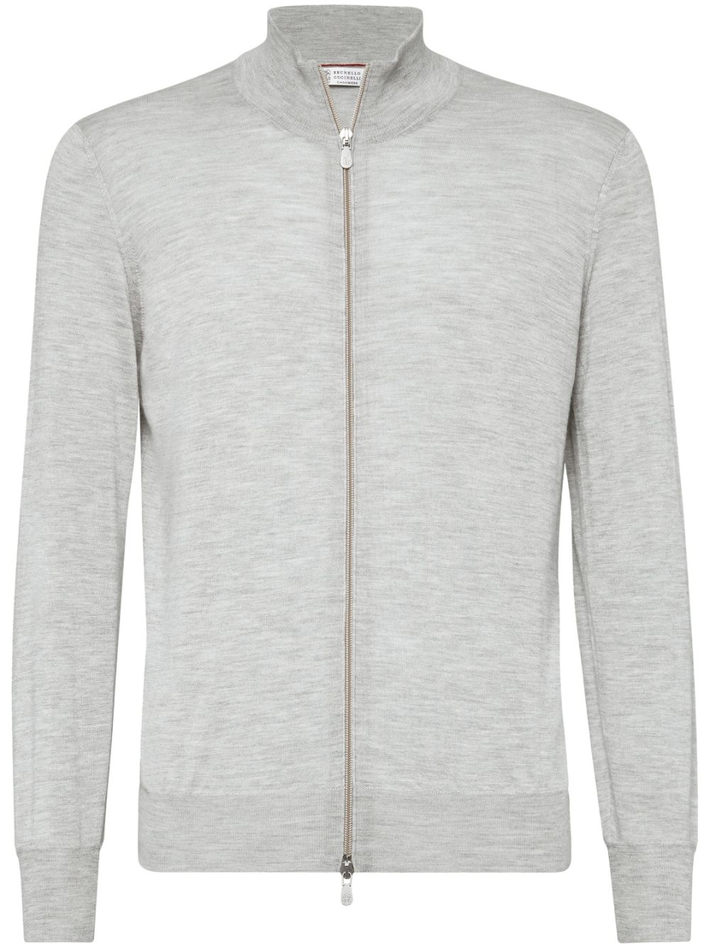 Brunello Cucinelli zip-up cashmere-silk jumper - Grey von Brunello Cucinelli