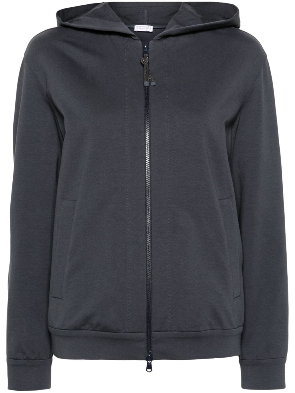 Brunello Cucinelli zip-up cotton hoodie - Blue von Brunello Cucinelli