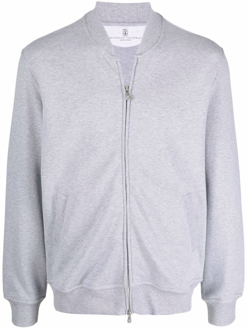 Brunello Cucinelli zip-up sweater bomber jacket - Grey von Brunello Cucinelli
