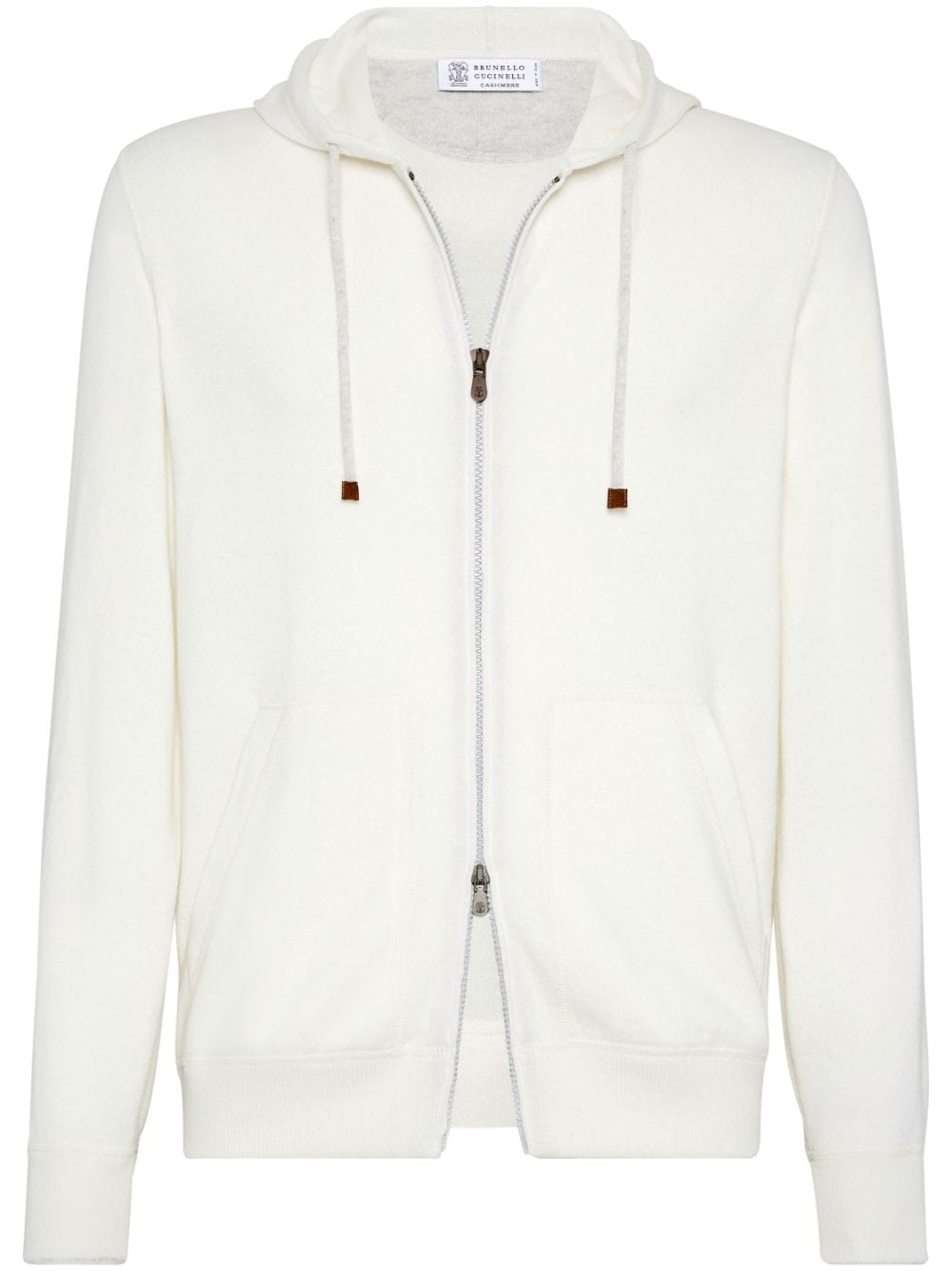 Brunello Cucinelli zipped hooded cardigan - White von Brunello Cucinelli