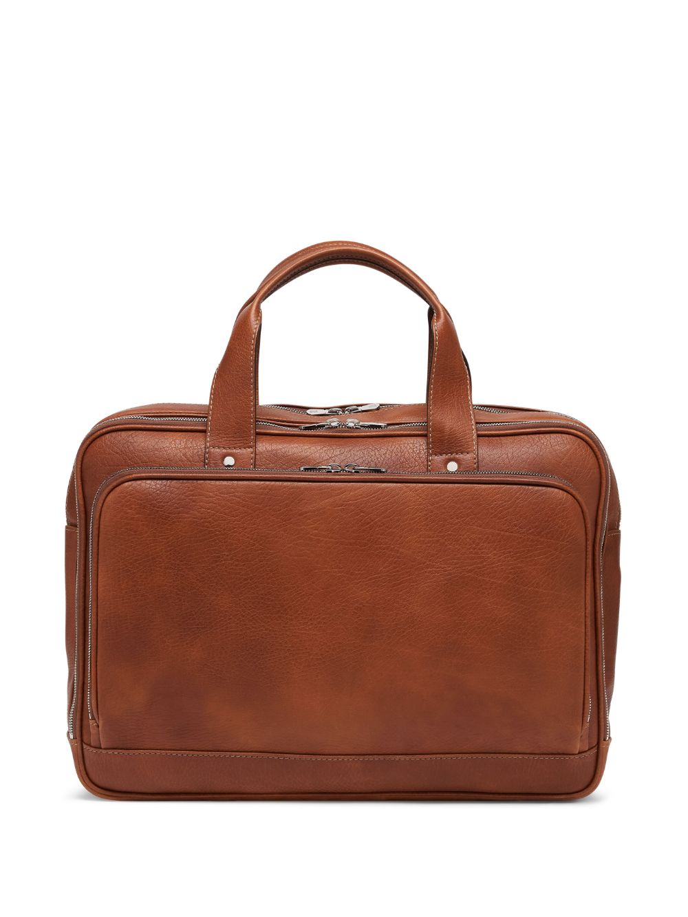 Brunello Cucinelli zipped leather briefcase - Brown von Brunello Cucinelli