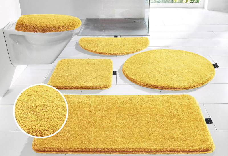 Bruno Banani Badematte »Lana, Badvorleger, Badezimmer Teppich«, rutschhemmend beschichtet, fussbodenheizungsgeeignet-schnell trocknend-strapazierfähig, Badteppich, Badematten, unifarben, auch als 3 teiliges Set & rund von Bruno Banani
