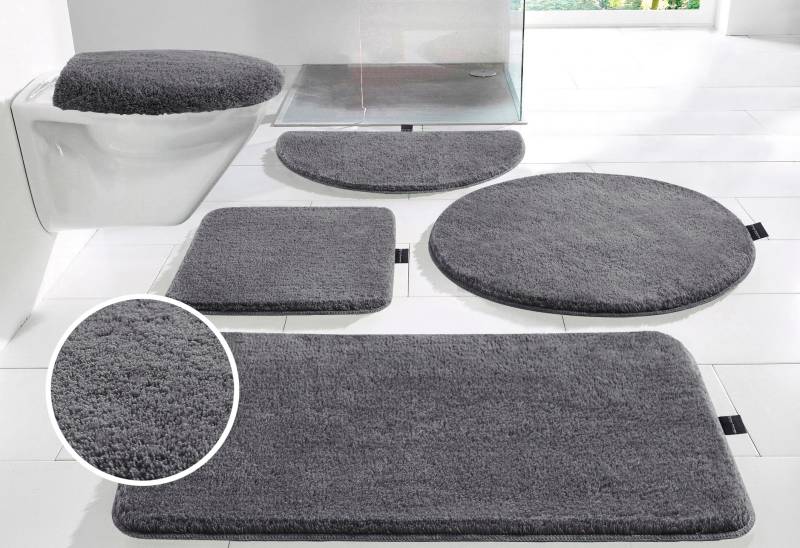Bruno Banani Badematte »Lana, Badvorleger, Badezimmer Teppich«, rutschhemmend beschichtet, fussbodenheizungsgeeignet-schnell trocknend-strapazierfähig, Badteppich, Badematten, unifarben, auch als 3 teiliges Set & rund von Bruno Banani