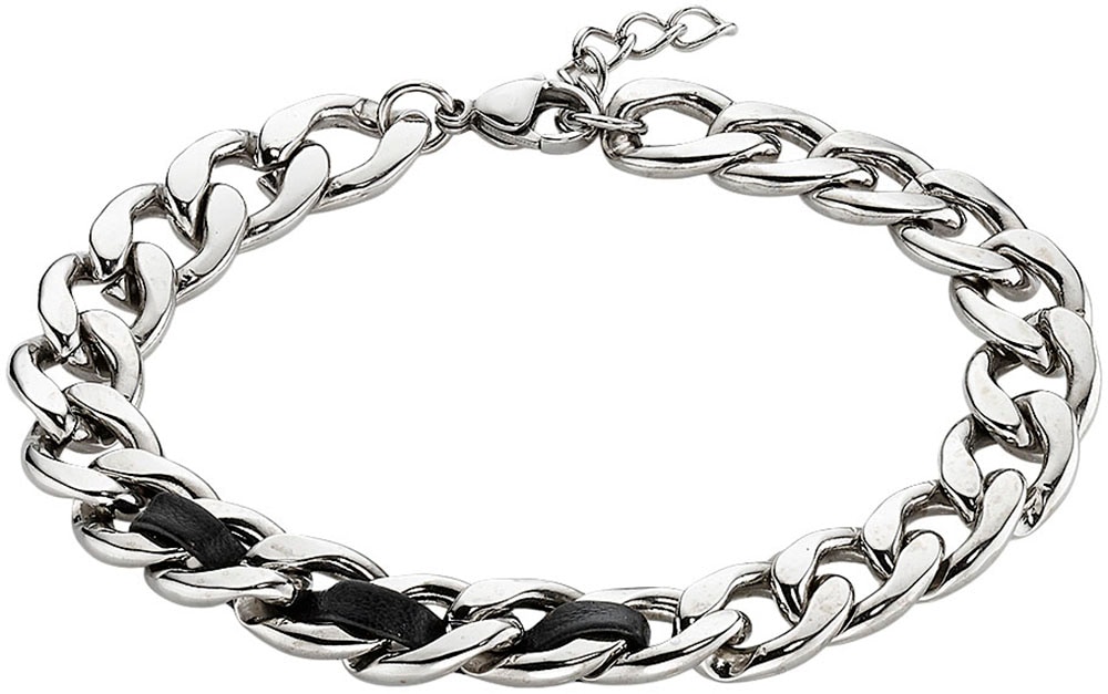 Bruno Banani Armband »Schmuck Geschenk Edelstahlarmband mit Lederimitateinsatz« Bruno Banani Armband »Schmuck Geschenk Edelstahlarmband mit Lederimitateinsatz« von Bruno Banani