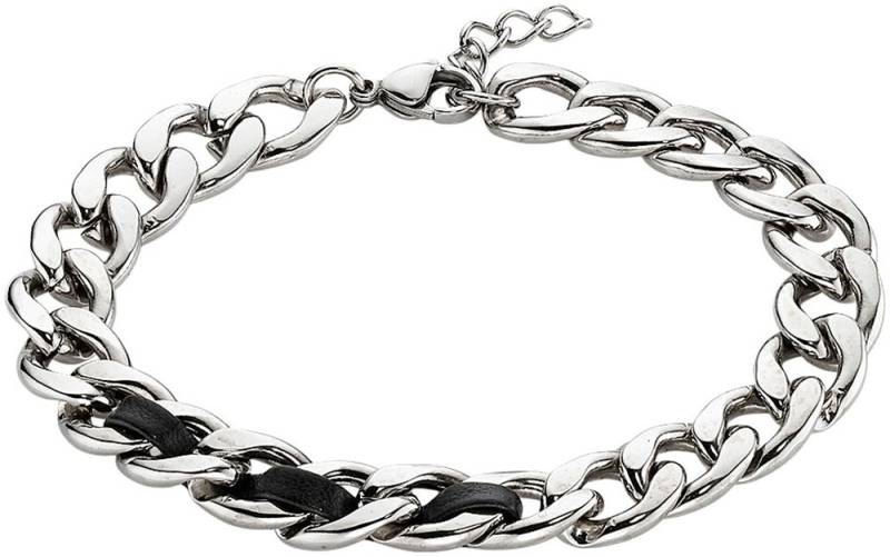 Bruno Banani Armband »Schmuck Geschenk Edelstahlarmband mit Lederimitateinsatz« von Bruno Banani