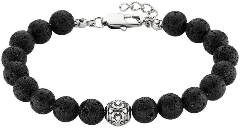 Bruno Banani Armband »Schmuck Geschenk Edelstalarmband mit Lavasteinen«, mit Lavastein von Bruno Banani