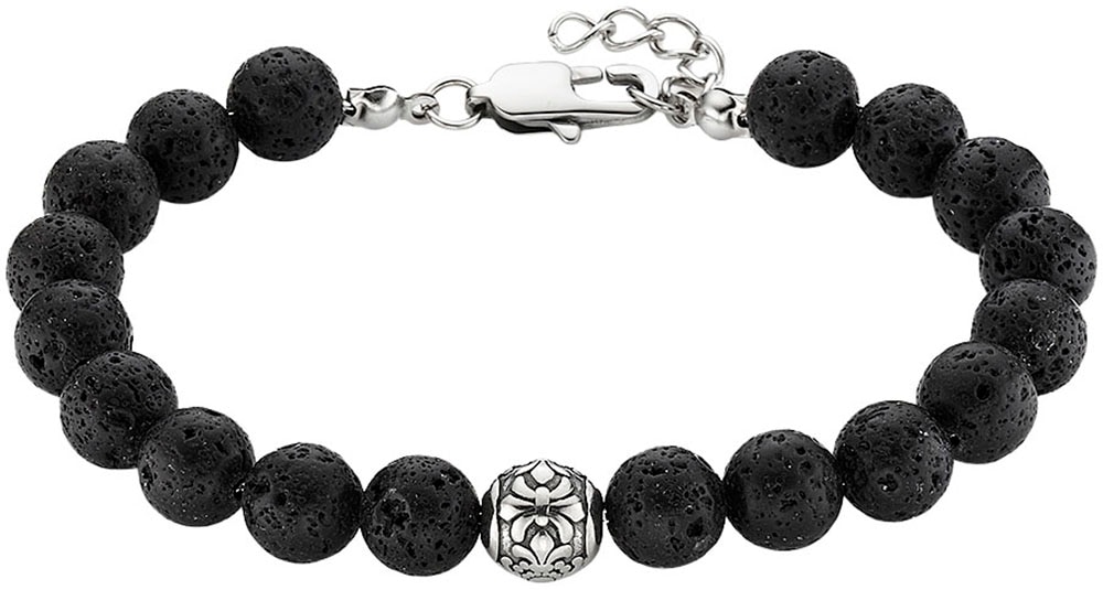 Bruno Banani Armband »Schmuck Geschenk Edelstalarmband mit Lavasteinen«, mit Lavastein Bruno Banani Armband »Schmuck Geschenk Edelstalarmband mit Lavasteinen«, mit Lavastein von Bruno Banani