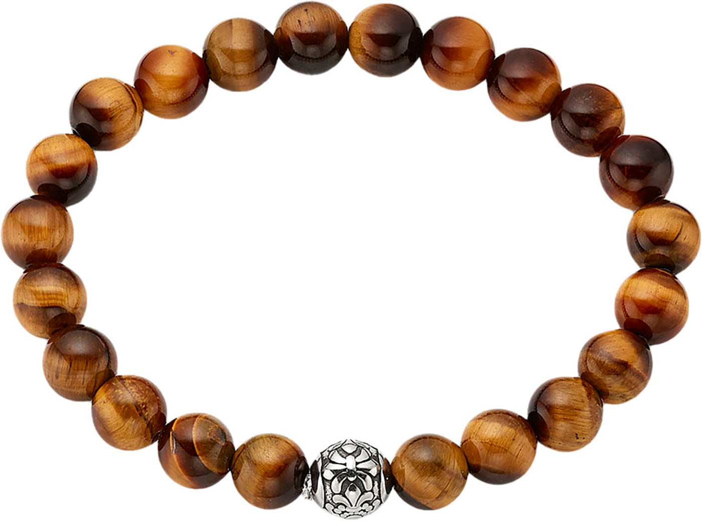 Bruno Banani Armband »Schmuck Geschenk felxibles Tigeraugenarband mit Edelstahlkugel«, mit Tigerauge (synth.) von Bruno Banani