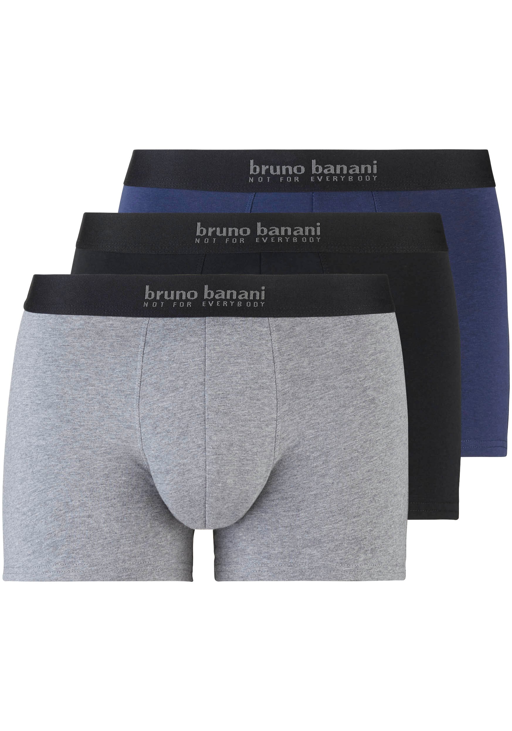 Bruno Banani Boxershorts »Short 3Pack Energy Cotton«, (Packung, 3er-Pack), mit Schriftzug am Bund von Bruno Banani