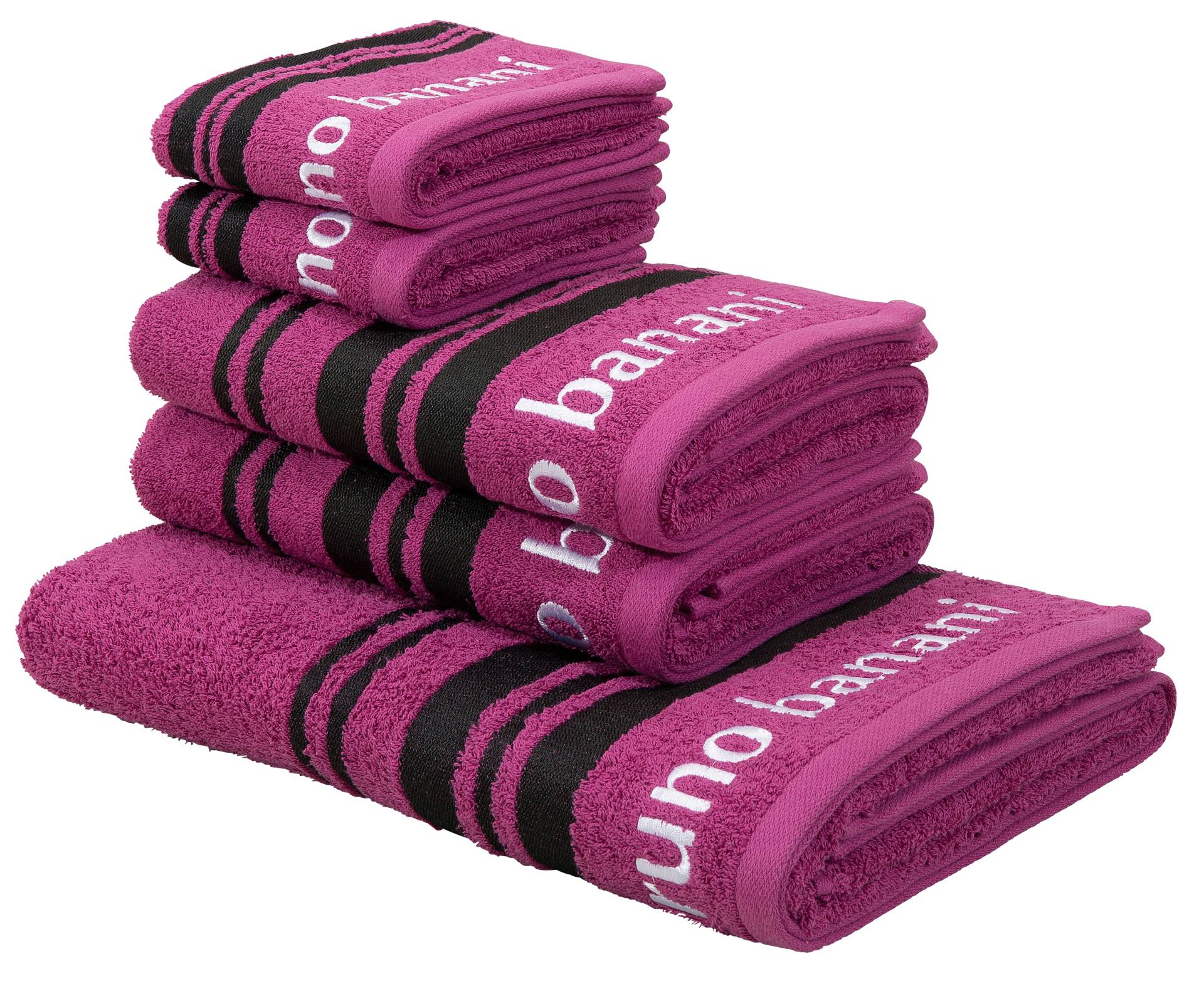 Bruno Banani Handtuch Set »Daniel, 1 Duschtuch 70x140, 2 Handtücher 50x100, 2 Gästetücher 30x50«, Set, 5 tlg., Walkfrottee, Streifen-Bordüre & Markenlogo, 100% Baumwolle Bruno Banani Handtuch Set »Daniel, 1 Duschtuch 70x140, 2 Handtücher 50x100, 2 Gästetücher 30x50«, Set, 5 tlg., Walkfrottee, Streifen-Bordüre & Markenlogo, 100% Baumwolle von Bruno Banani