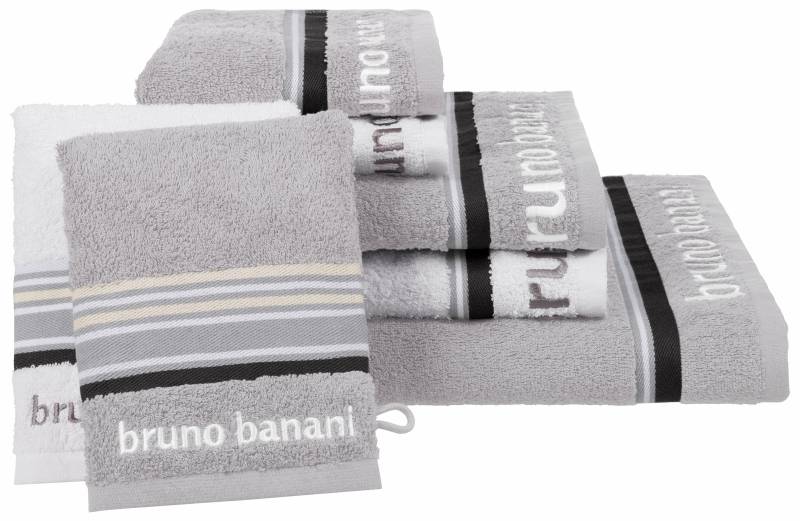 Bruno Banani Handtuch Set »Maja, 1 Duschtuch, 2 Handtücher, 2 Gästehandtücher, 2 Waschhandschuhe«, (Set, 7 St., 1 Duschtuch-2 Handtücher-2 Gästetücher-2 Waschhandschuhe) von Bruno Banani