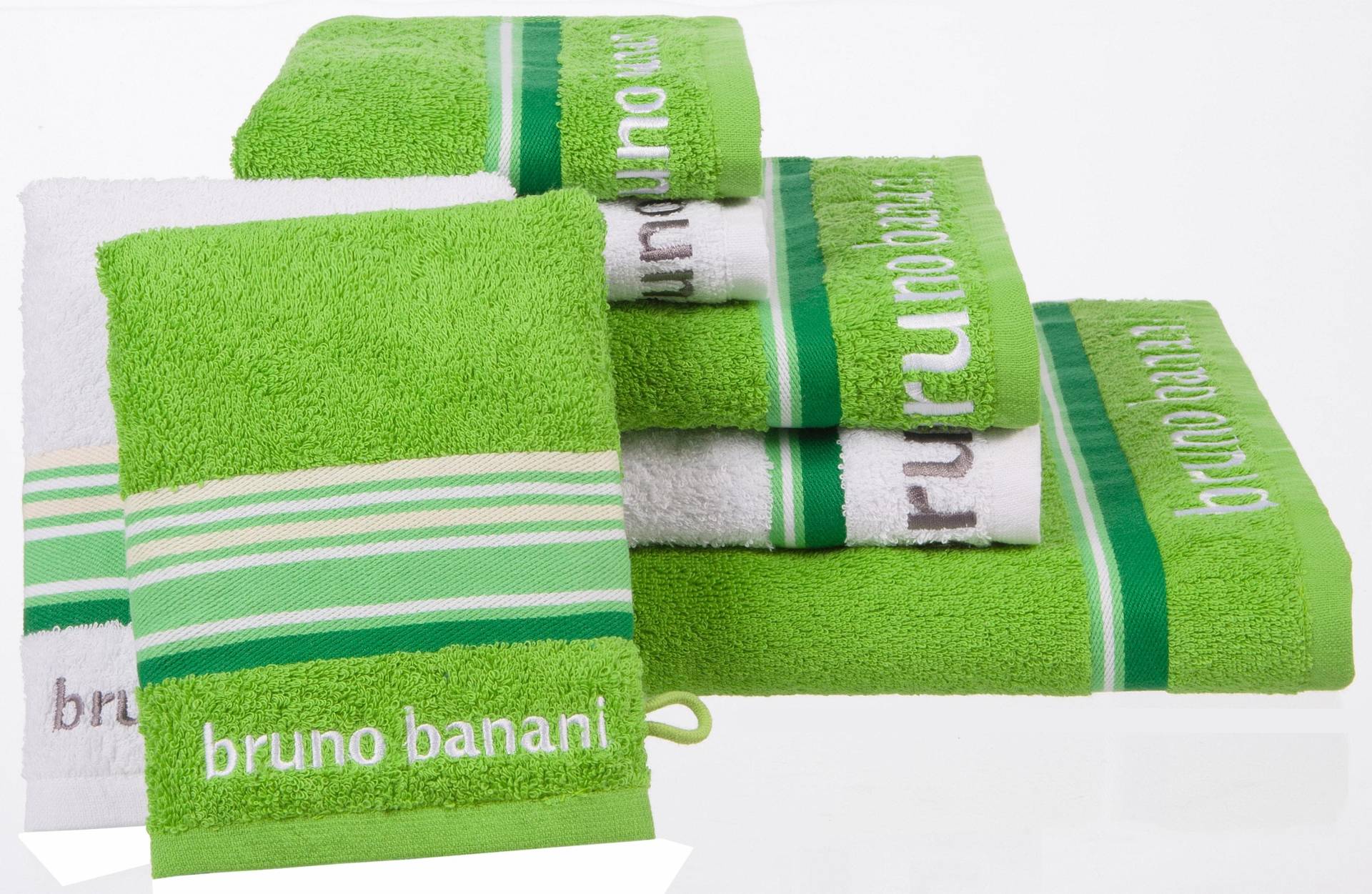 Bruno Banani Handtuch Set »Maja«, (Set, 7 St., 1 Duschtuch-2 Handtücher-2 Gästetücher-2 Waschhandschuhe) von Bruno Banani