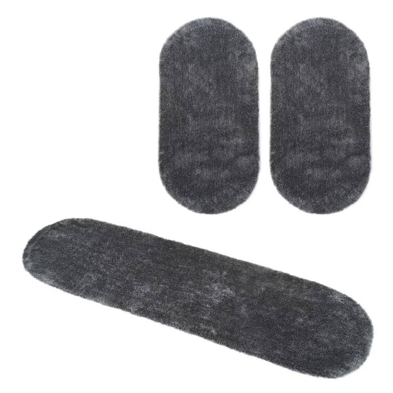 Bruno Banani Hochflor-Bettumrandung »Dana Teppich, Kundenliebling«, (3 tlg.), unifarben, Mikrofaser, pflegeleicht, Bettvorleger, Schlafzimmer von Bruno Banani