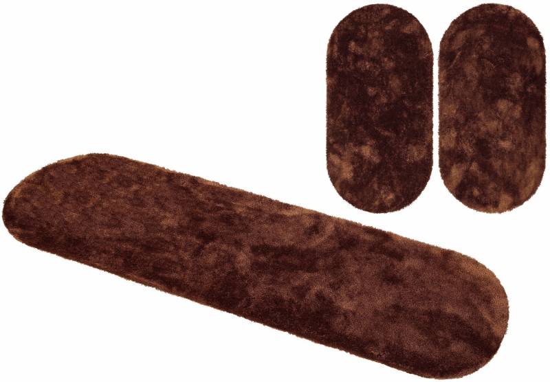 Bruno Banani Hochflor-Bettumrandung »Dana Teppich, Kundenliebling«, (3 tlg.), unifarben, Mikrofaser, pflegeleicht, Bettvorleger, Schlafzimmer von Bruno Banani