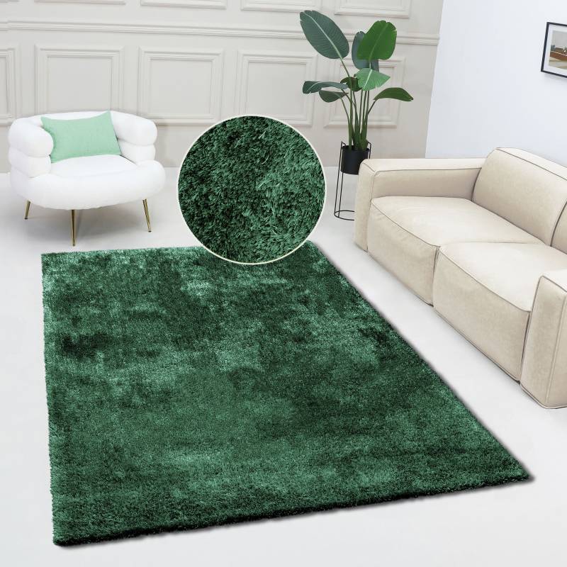 Bruno Banani Teppich »Dana Teppich, besonders weich und kuschelig, Kundenliebling«, rechteckig, 30 mm Höhe, uni, Mikrofaser Teppiche, Wohnzimmer, Schlafzimmer, Esszimmer von Bruno Banani