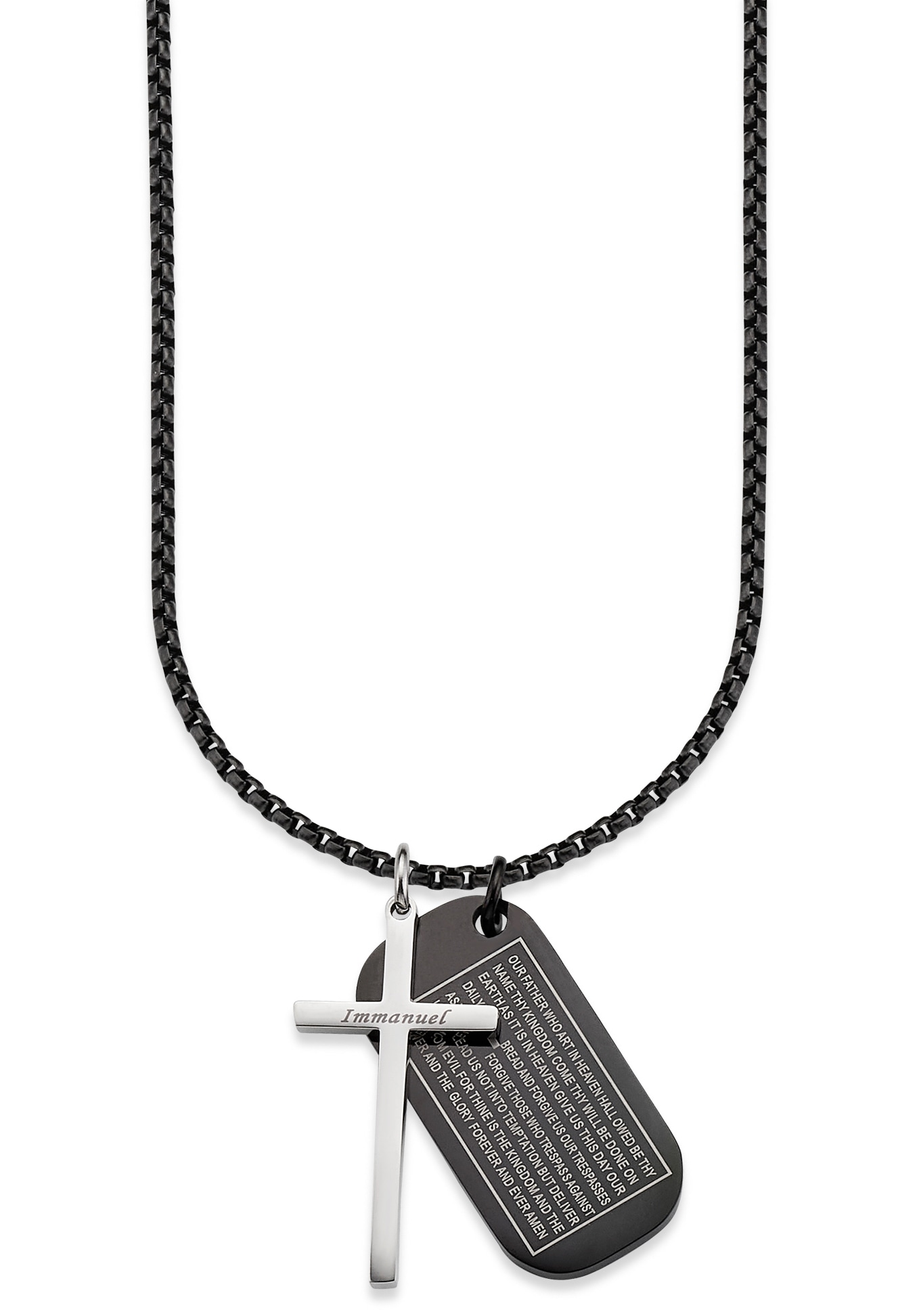 Bruno Banani Kette mit Anhänger »Schmuck Geschenk Halskette Kreuz Vater Unser Venezianerkette« von Bruno Banani