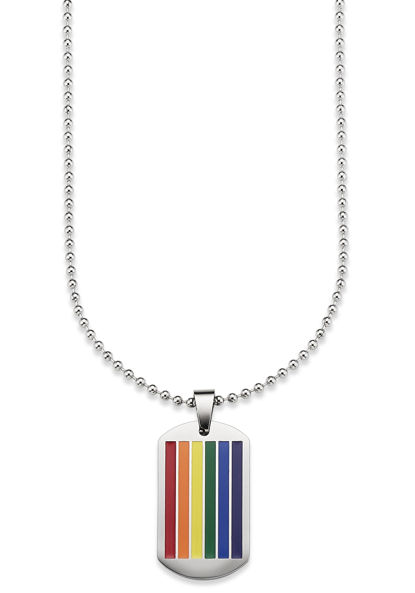 Bruno Banani Kette mit Anhänger »Schmuck Geschenk, Halskette Regenbogen Dog Tag, Kugelkette« von Bruno Banani