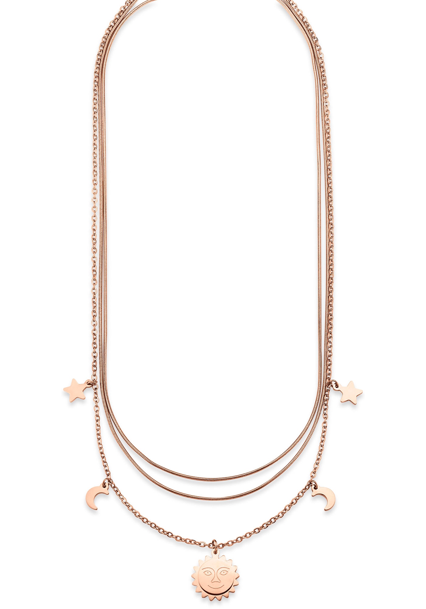 Bruno Banani Kette mit Anhänger »Schmuck Geschenk, Halskette Sonne Mond Sterne Layering Look« von Bruno Banani