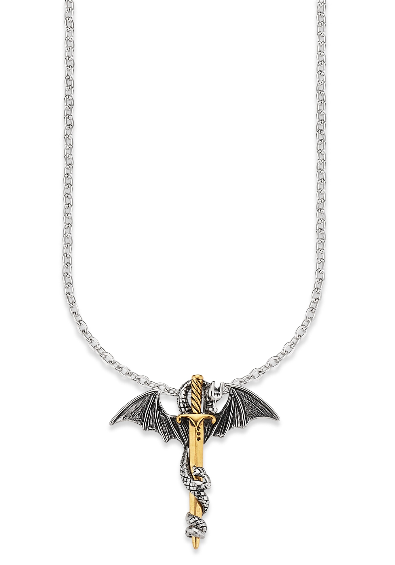 Bruno Banani Kette mit Anhänger »Schmuck Geschenk Halskette Drache Schwert Kreuz Ankerette« von Bruno Banani