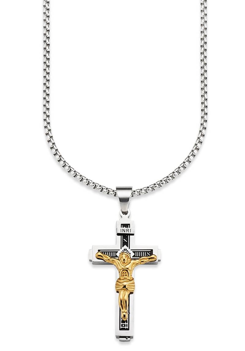 Bruno Banani Kette mit Anhänger »Schmuck Geschenk Halskette Kreuz Venezianerkette Gravur INRI« von Bruno Banani