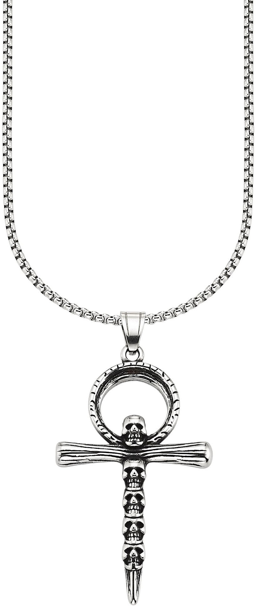 Bruno Banani Kette mit Anhänger »Schmuck Geschenk Halsschmuck Anhänger Kreuz mit Totenköpfe-Design« Bruno Banani Kette mit Anhänger »Schmuck Geschenk Halsschmuck Anhänger Kreuz mit Totenköpfe-Design« von Bruno Banani