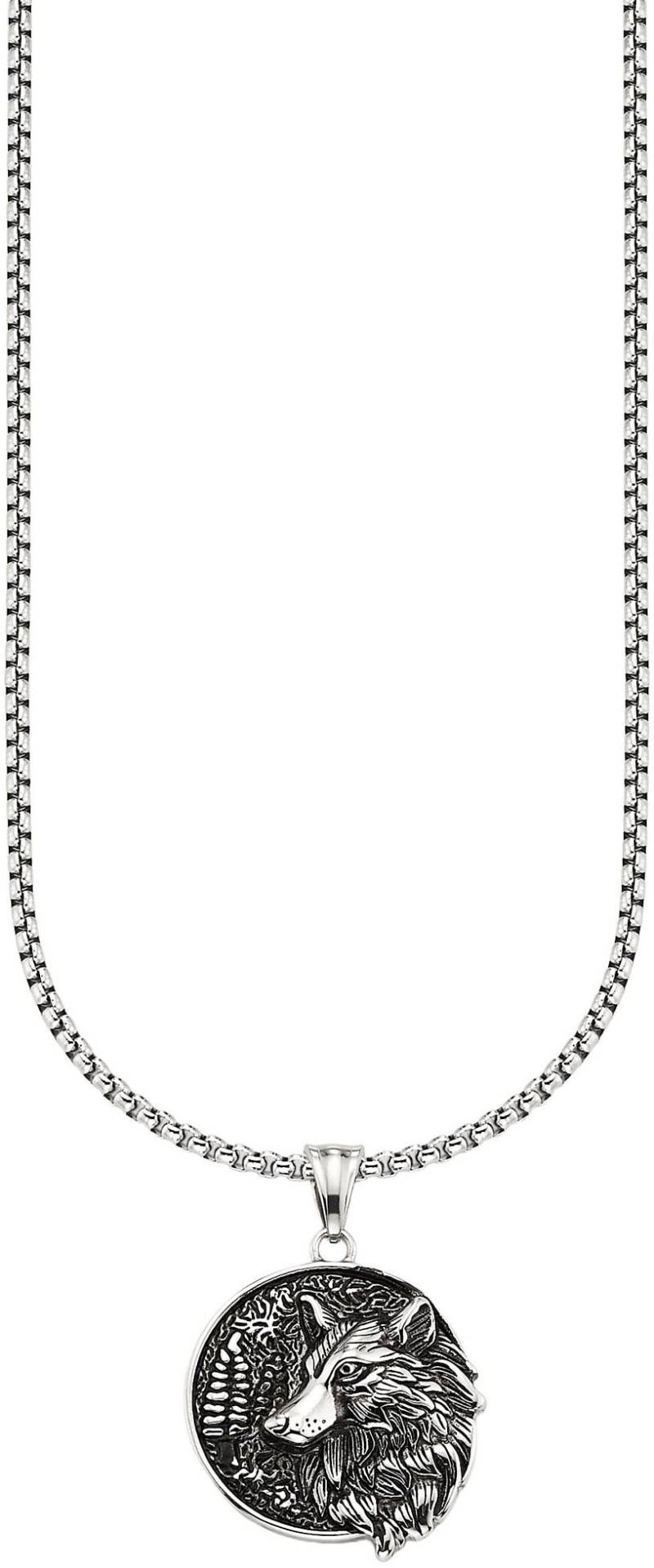 Bruno Banani Kette mit Anhänger »Schmuck Geschenk Halsschmuck Anhänger rund Wolfskopf-Optik« von Bruno Banani