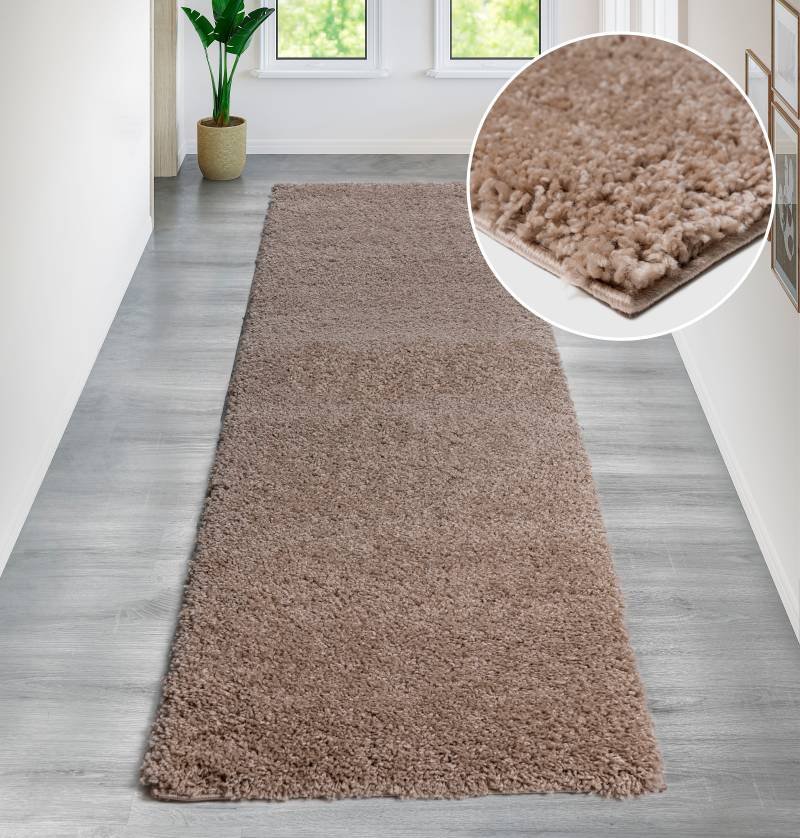 Bruno Banani Läufer »Shaggy Soft«, rechteckig, 30 mm Höhe, Läufer, Brücke, gewebt, Uni-Farben, besonders weich von Bruno Banani