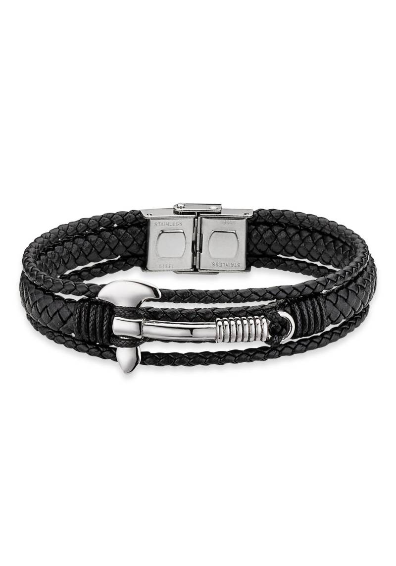 Bruno Banani Lederarmband »Schmuck Geschenk Armkette Axt Lederband breit Silberfarben« von Bruno Banani