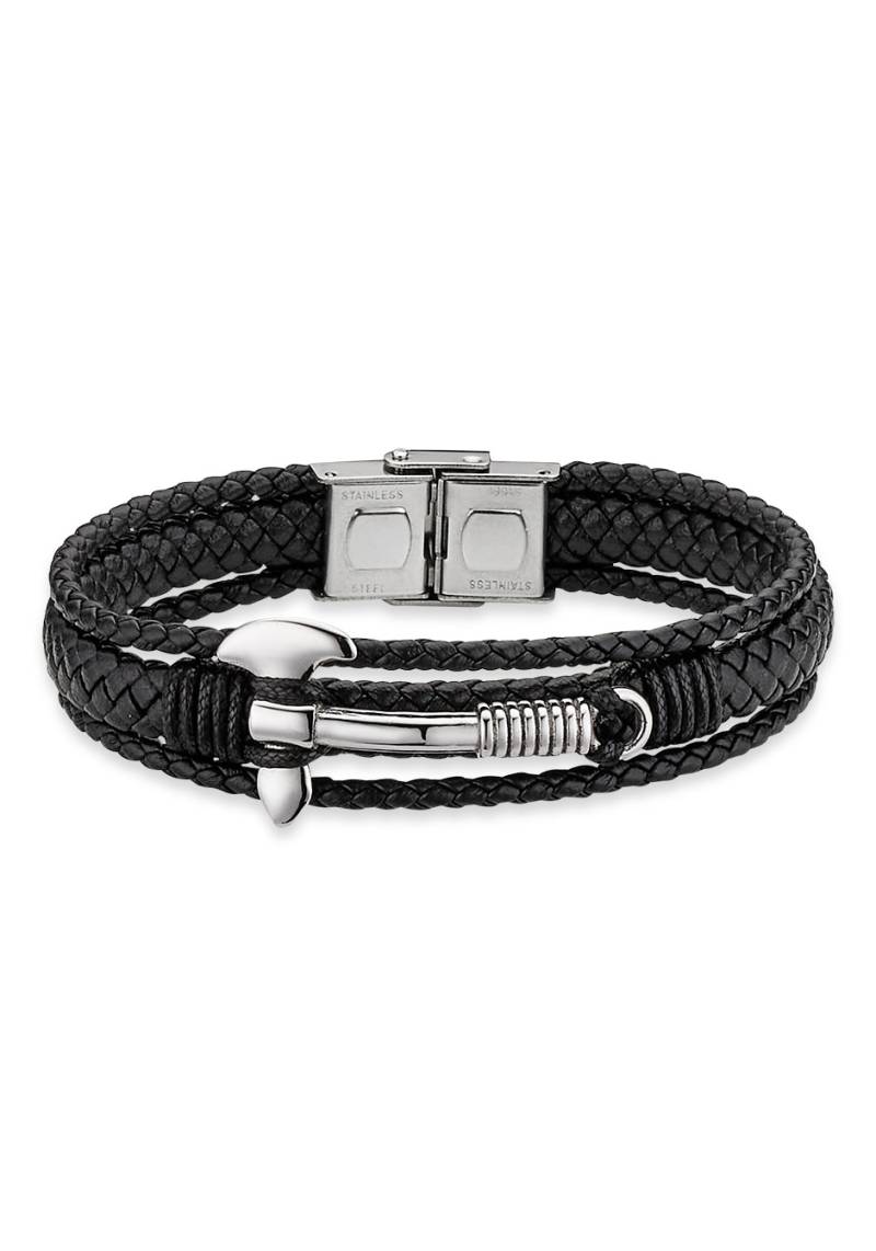 Bruno Banani Lederarmband »Schmuck Geschenk, Armkette Axt Lederband breit Silberfarben« von Bruno Banani