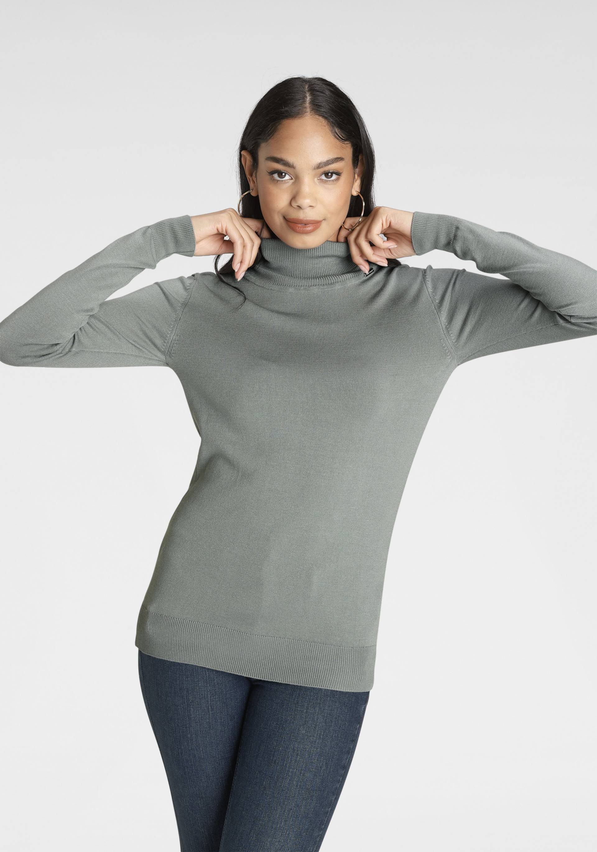 Bruno Banani Rollkragenpullover, mit Metalllogo-NEUE FARBEN von Bruno Banani