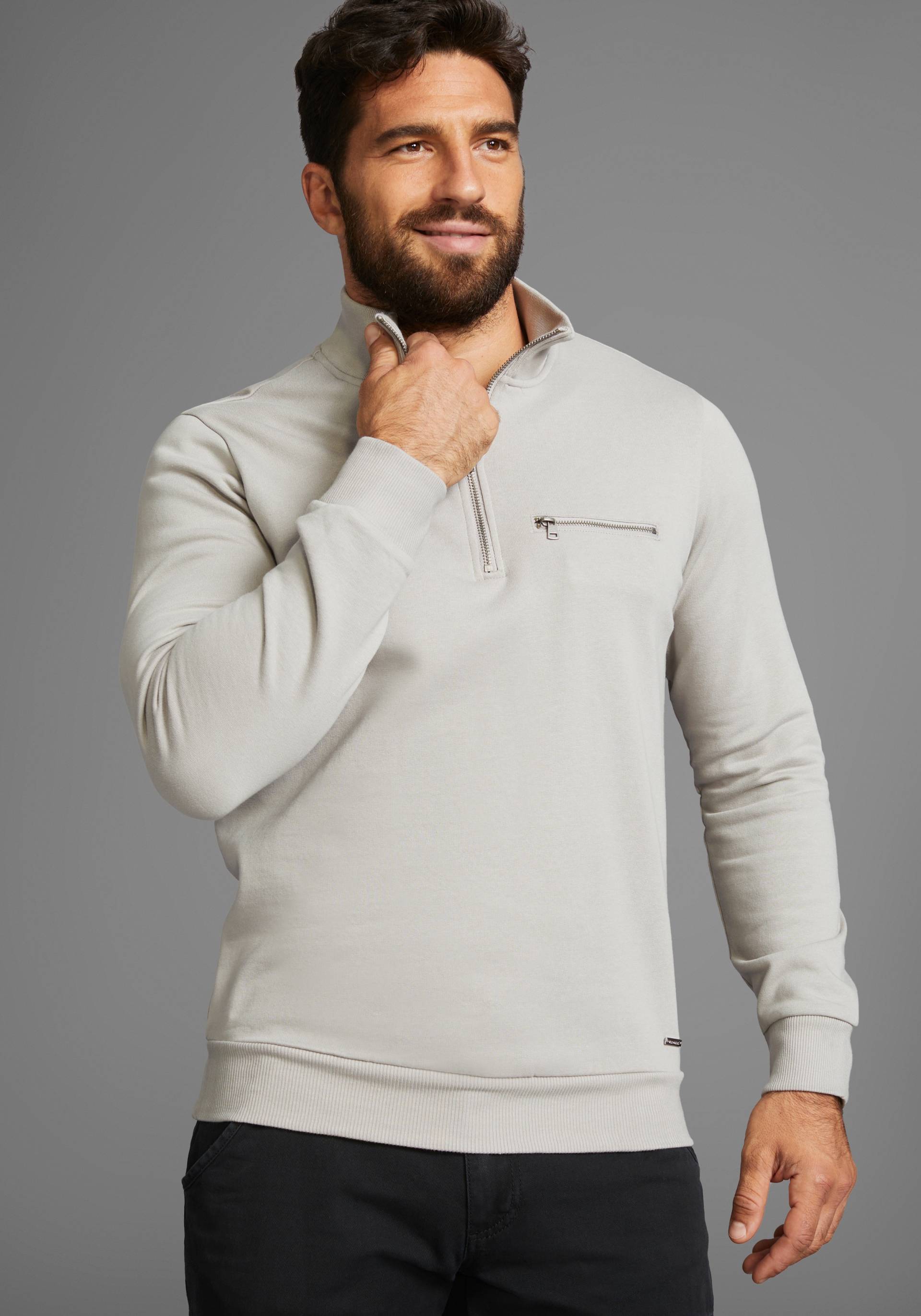 Bruno Banani Sweatshirt, mit Troyer Kragen von Bruno Banani