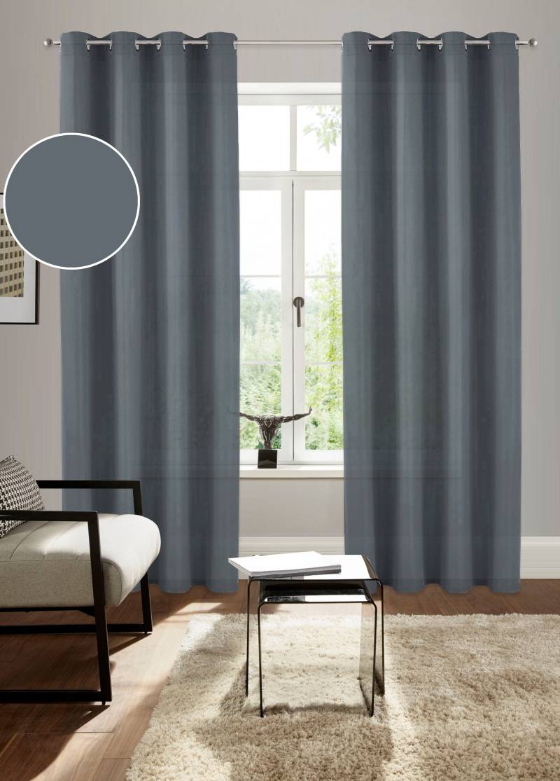 Bruno Banani Vorhang »Lagan«, (2 St.), 2-er Set, gewebt, Microfaser, versch. Grössen, einfarbig, Bestseller von Bruno Banani