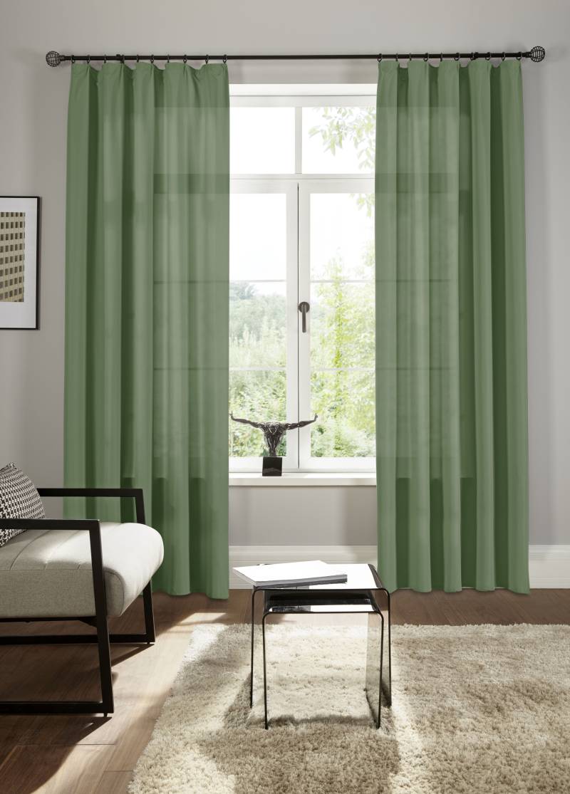 Bruno Banani Vorhang »Lagan«, (2 St.), 2-er Set, gewebt, Microfaser, versch. Grössen, einfarbig, Bestseller von Bruno Banani
